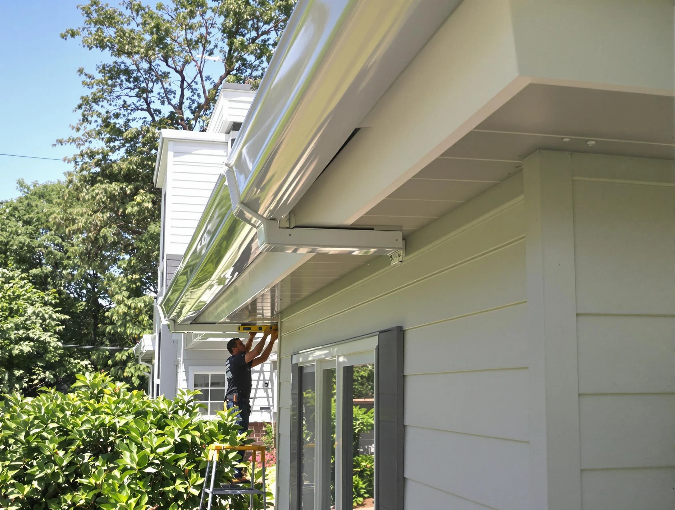 Properly aligned gutter system installed by Painesville Roofing Company in Painesville, OH