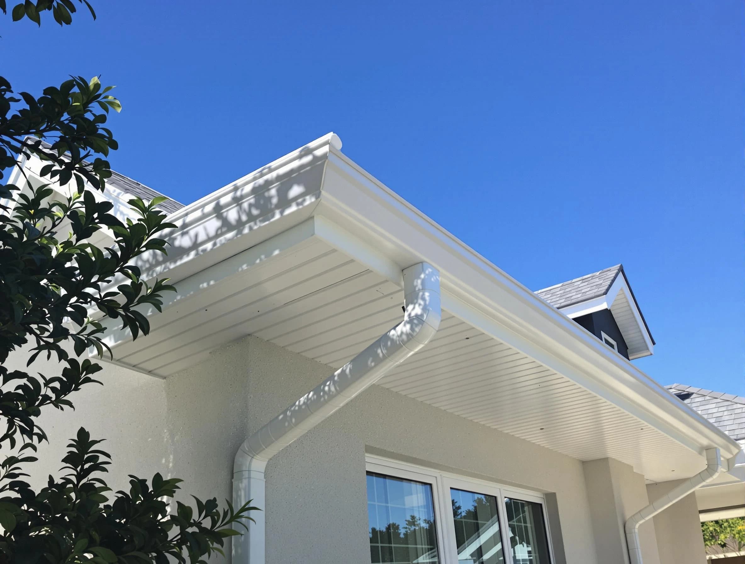 Custom-fit rain gutter system by Painesville Roofing Company in Painesville, OH