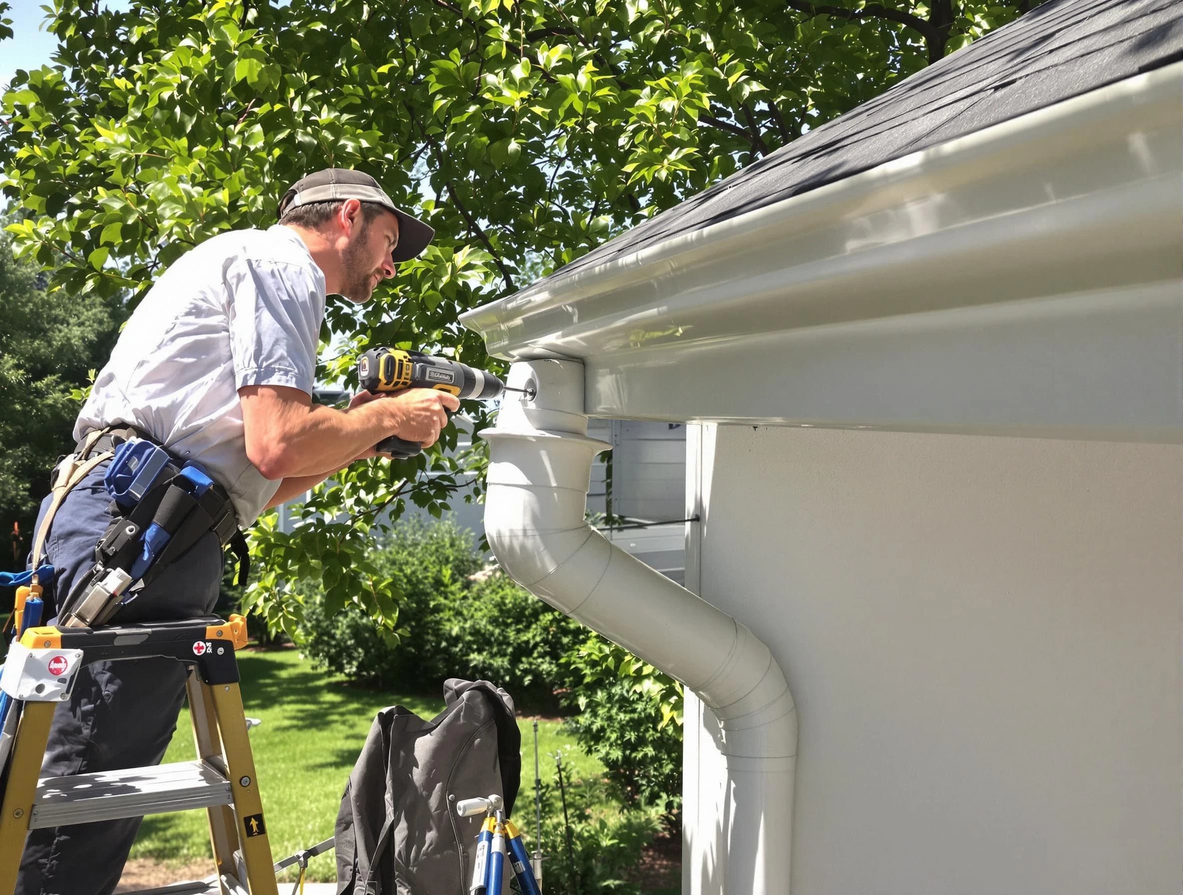 Properly installed rain gutters by Painesville Roofing Company in Painesville, OH