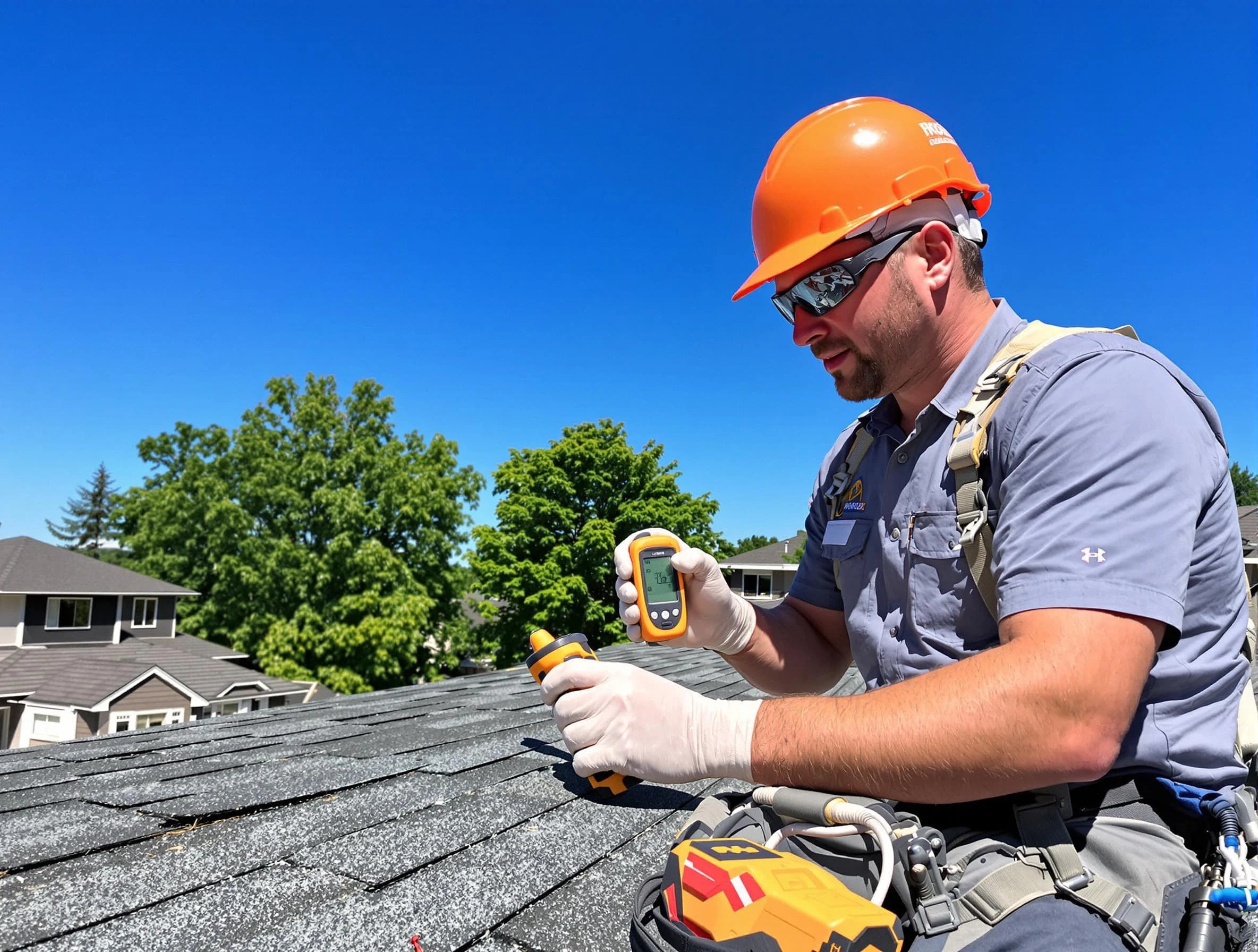 Painesville Roofing Company conducting a roof inspection in Painesville, OH