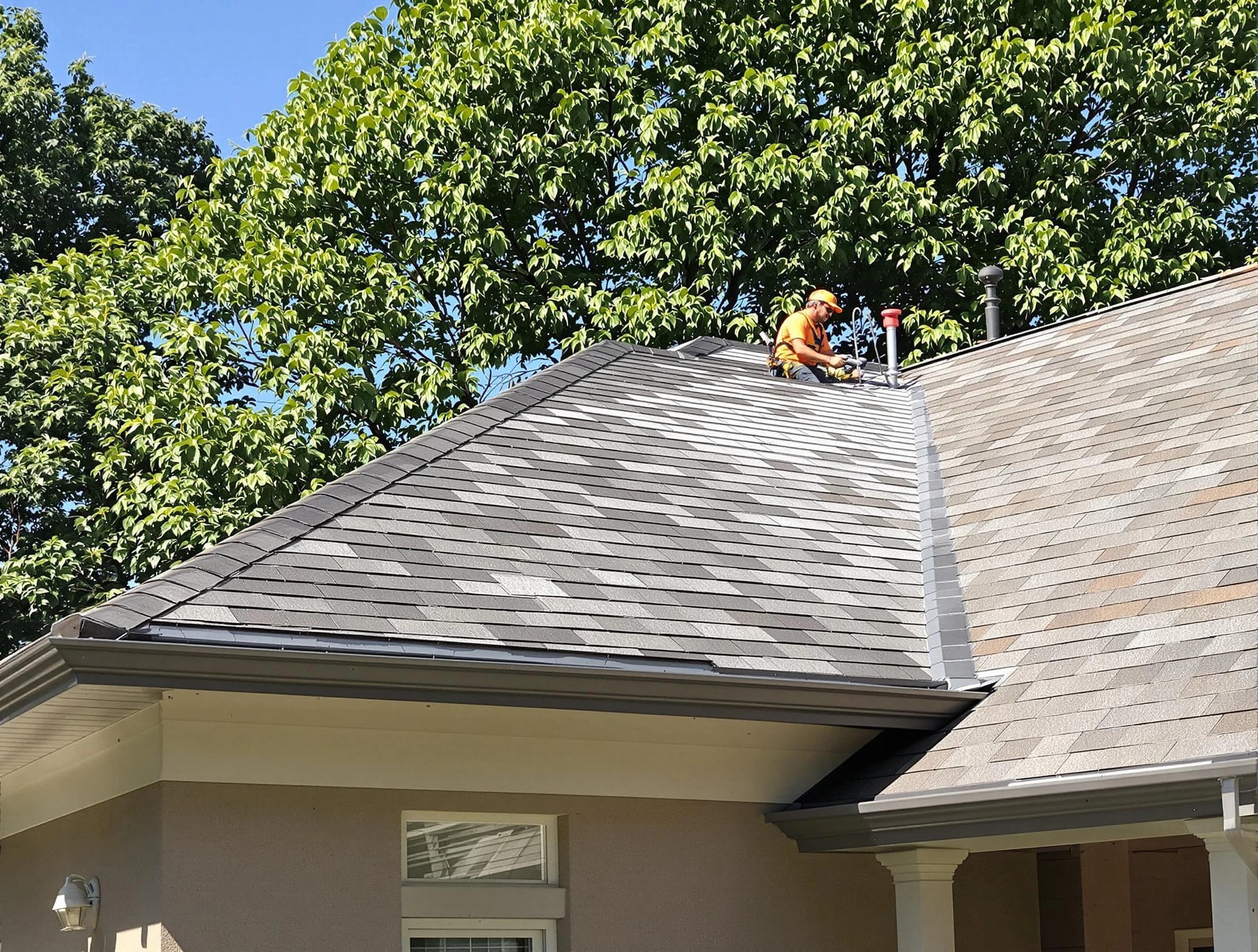 Newly completed shingle roofing by Painesville Roofing Company in Painesville, OH